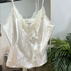 Victoria's Secret White Lace Trim Camisole